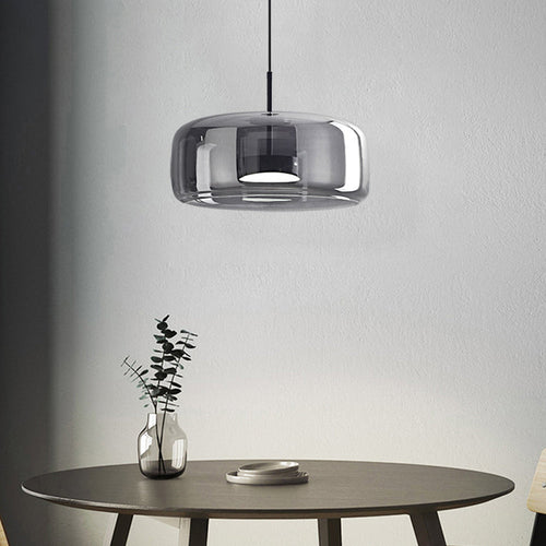 Amber Glow Pendant Light | Vintage Glass Design with Elegant Suspension