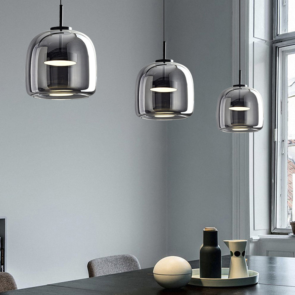 Amber Glow Pendant Light | Vintage Glass Design with Elegant Suspension