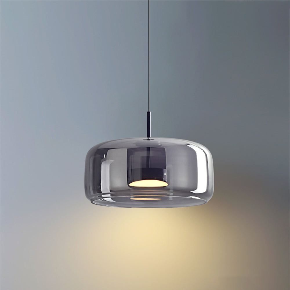 Amber Glow Pendant Light | Vintage Glass Design with Elegant Suspension