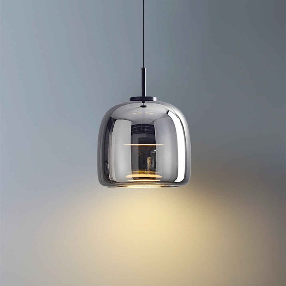 Amber Glow Pendant Light | Vintage Glass Design with Elegant Suspension