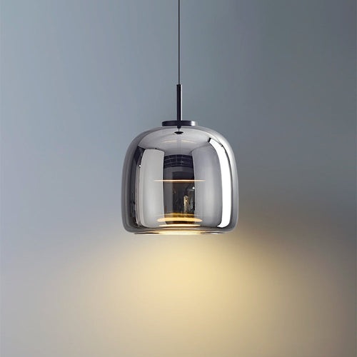 Amber Glow Pendant Light | Vintage Glass Design with Elegant Suspension