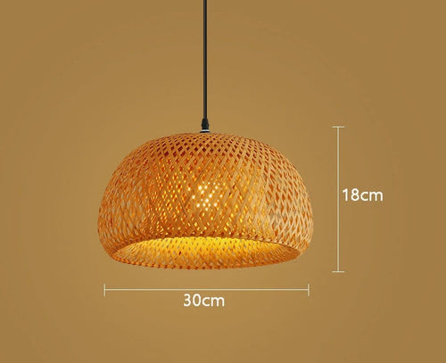 Bamboo Elegance Pendant Light | Handwoven Natural Design with E27 Fitting