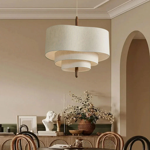 Fabrico Modern Chandelier | Japandi Design, Adjustable Cord, Fabric and Metal 5
