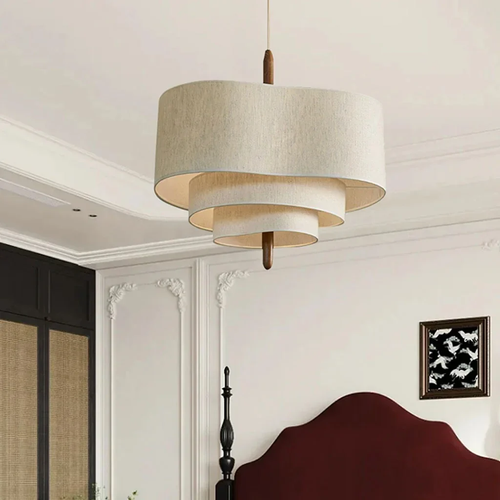 Fabrico Modern Chandelier | Japandi Design, Adjustable Cord, Fabric and Metal 6