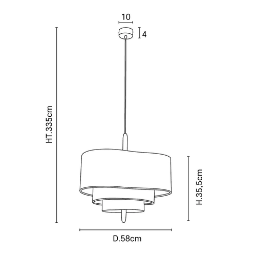 Fabrico Modern Chandelier | Japandi Design, Adjustable Cord, Fabric and Metal 7