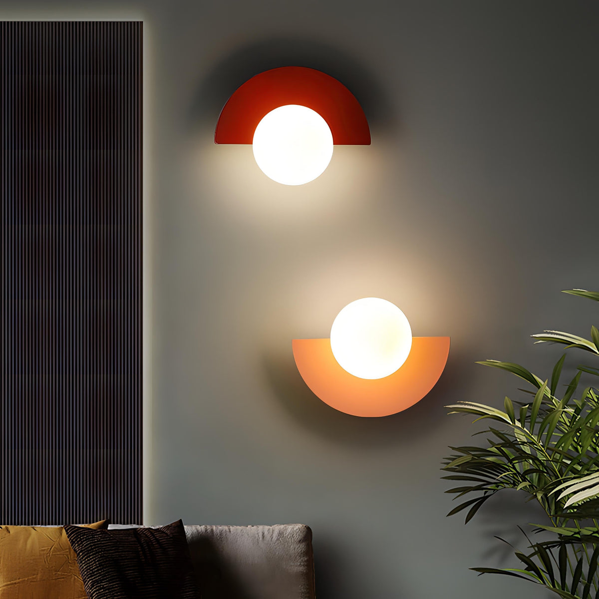 Mira Wall Sconce Lighting | Nordic Semicircle Design, Frosted Glass Shade 1