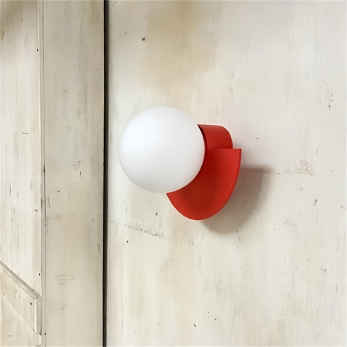 Mira Wall Sconce Lighting | Nordic Semicircle Design, Frosted Glass Shade 2