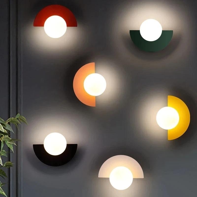 Mira Wall Sconce Lighting | Nordic Semicircle Design, Frosted Glass Shade 3
