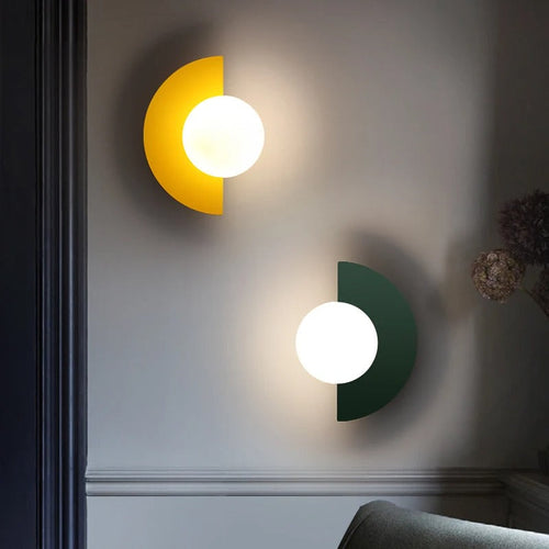 Mira Wall Sconce Lighting | Nordic Semicircle Design, Frosted Glass Shade 5