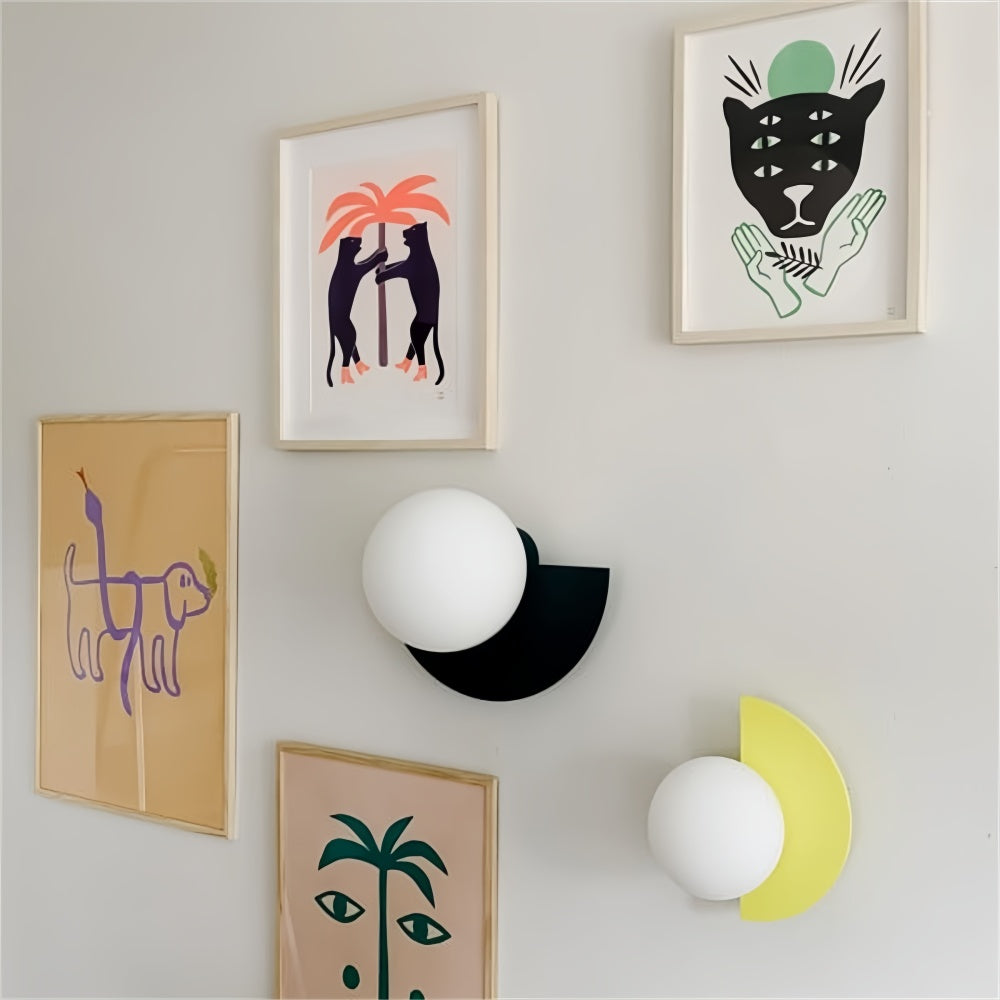 Mira Wall Sconce Lighting | Nordic Semicircle Design, Frosted Glass Shade 8