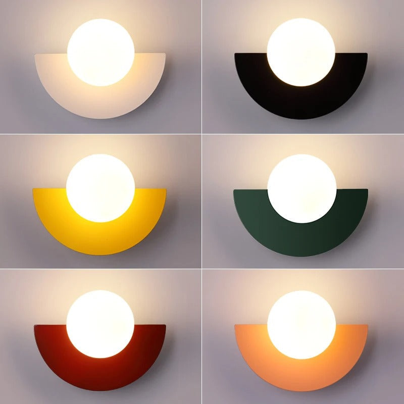 Mira Wall Sconce Lighting | Nordic Semicircle Design, Frosted Glass Shade 9
