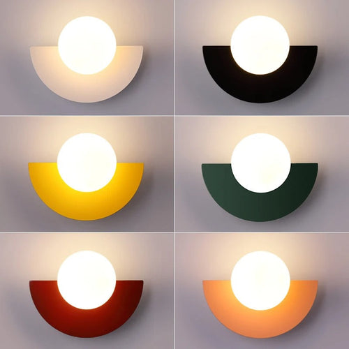 Mira Wall Sconce Lighting | Nordic Semicircle Design, Frosted Glass Shade 9