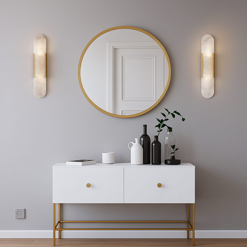 Mira Wall Sconce | Elegant Metal and Marble Design, Adjustable Dimming 3