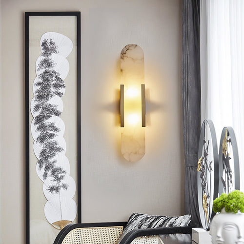 Mira Wall Sconce | Elegant Metal and Marble Design, Adjustable Dimming 4