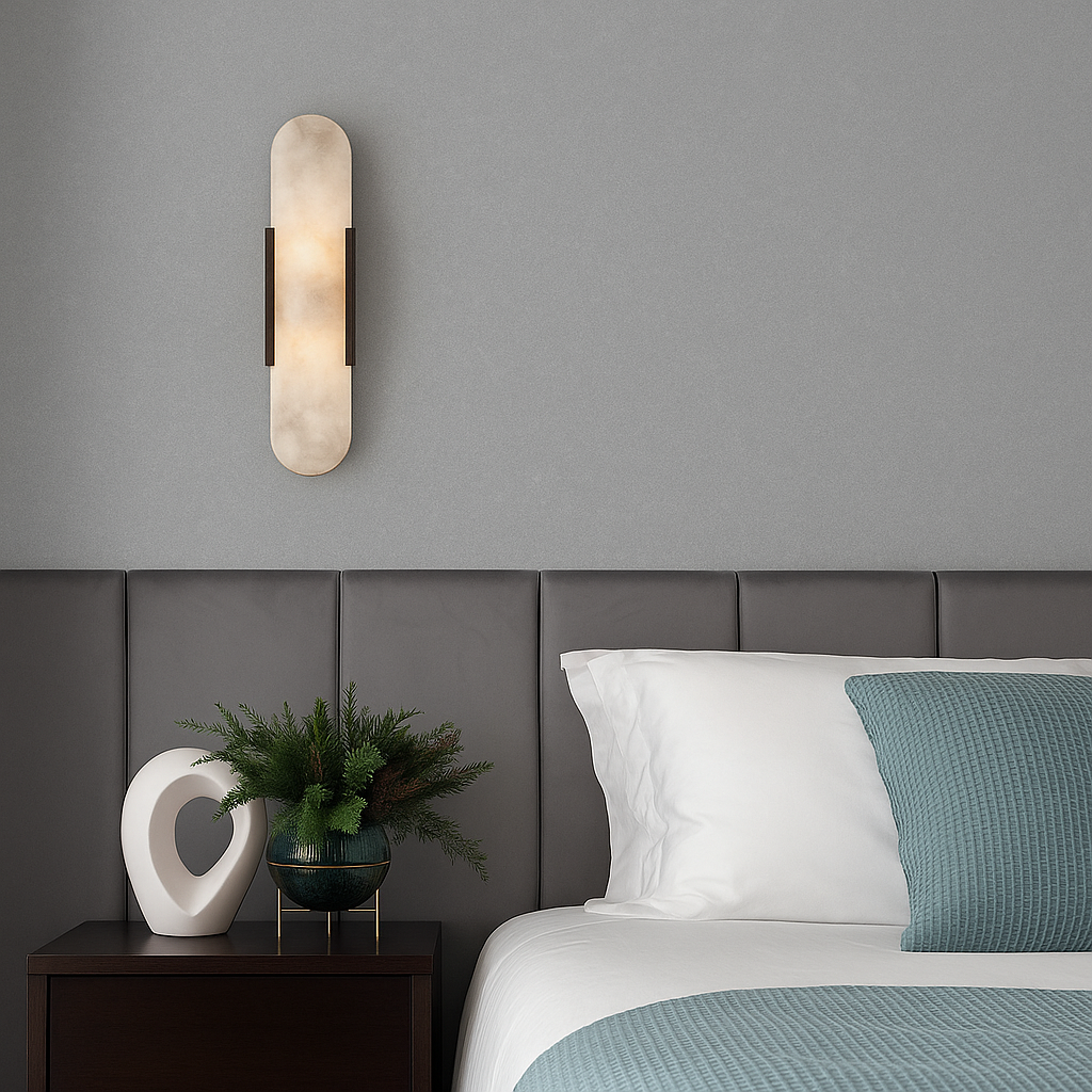 Mira Wall Sconce | Elegant Metal and Marble Design, Adjustable Dimming 6