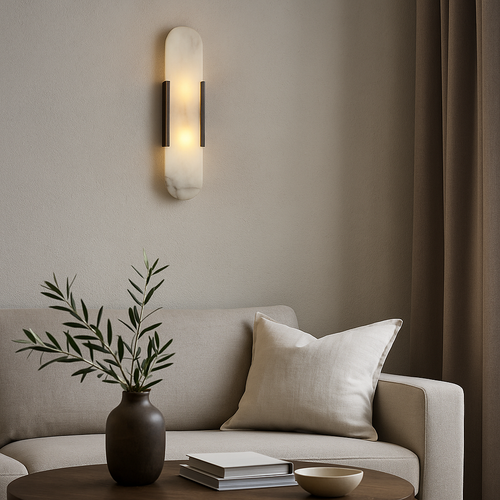 Mira Wall Sconce | Elegant Metal and Marble Design, Adjustable Dimming 7