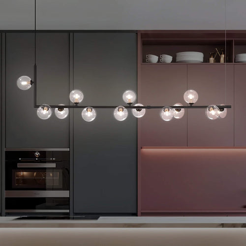 Noble Bubble Pendant Light | Modern Black Glass for Kitchen Island Lighting